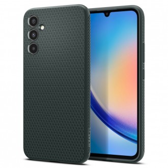 Tamsiai žalias originalios tekstūros dėklas "Spigen Liquid Air" telefonui Galaxy A34 5G