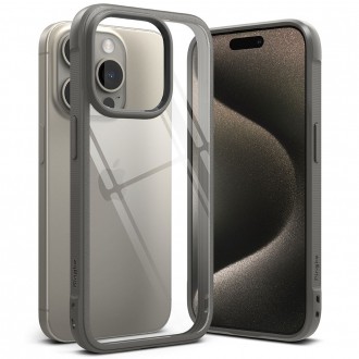 Skaidrus dėklas pilkais kraštais "Ringke Fusion Bold" telefonui iPhone 15 Pro Max
