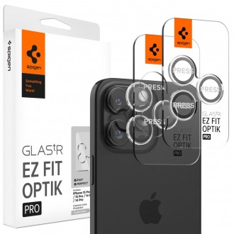 Skaidri kameros apsauga "Spigen Optik.Tr Ez Fit Camera Protector" (2vnt.) telefonui iPhone 14 Pro / Pro Max / 15 Pro / Pro Max