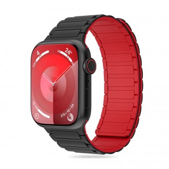 Juoda/Raudona apyrankė "Tech-Protect Iconband Magnetic" laikrodžiui Apple Watch 4 / 5 / 6 / 7 / 8 / 9 / SE / ULTRA 1 / 2 (42 / 44 / 45 / 49 MM) 