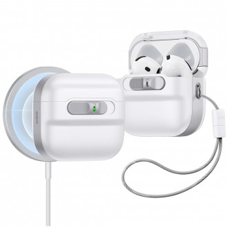 Baltos spalvos ausinių dėklas "ESR Pulse Halolock Magsafe" skirtas Apple Airpods 4