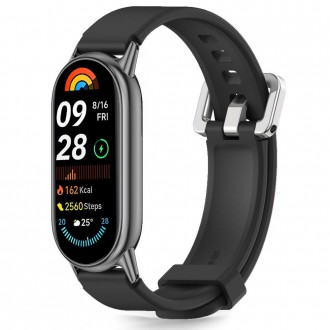 Juoda apyrankė "Tech-Protect Iconband Classic" laikrodžiui Xiaomi Smart Band 8 / 9 / 10 / NFC