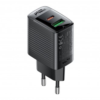 Įkroviklis Acefast A98 30W GaN USB-C / USB-A juodas