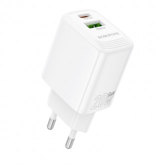 Įkroviklis Borofone BN27 20W USB-C / USB-A baltas