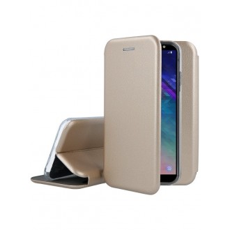Auksinis atverčiamas dėklas Samsung Galaxy A600 A6 2018 telefonui "Book Elegance"