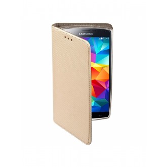 Auksinis atverčiamas dėklas Samsung Galaxy G900 S5 telefonui "Smart Magnet"