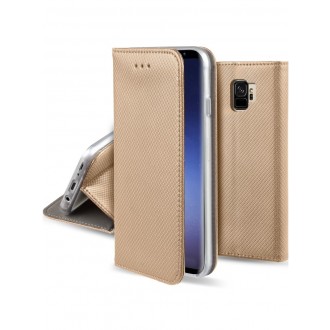 Auksinis atverčiamas dėklas Samsung Galaxy G960 S9 telefonui "Smart Magnet"