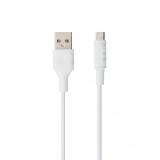 Baltas USB kabelis Borofone BX1 microUSB 1.0m