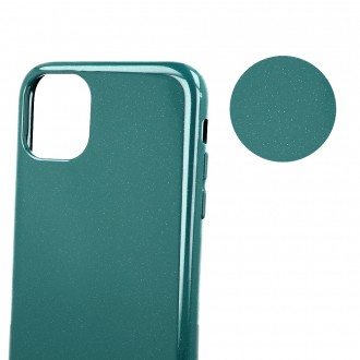 Tamsiai žalias silikoninis dėklas su blizgučiais "Jelly Case" telefonui Apple iPhone 13 Mini