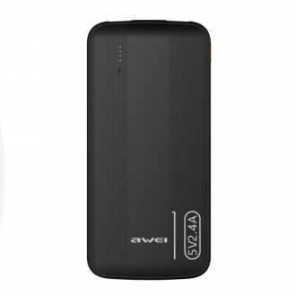 Išorinė baterija Power Bank Awei P20K 5V / 2.4A 10000mAh juoda