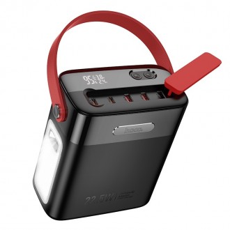Išorinė baterija Power Bank Hoco J143 22.5W+PD20W 80000mAh juoda