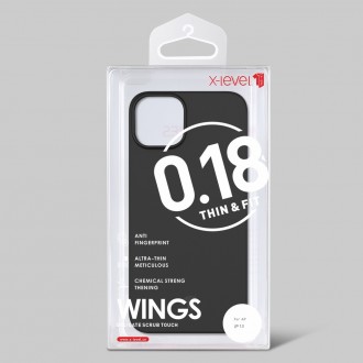 Itin plonas (0.8 mm), dalinai permatomas matinis dėklas "X-Level Wing" telefonui iPhone 13