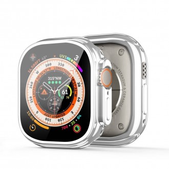 LCD apsauginis stikliukas / dėklas Dux Ducis Samo Apple Watch Ultra 45mm sidabrinis