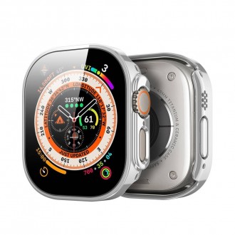 LCD apsauginis stikliukas / dėklas Dux Ducis Hamo Apple Watch Ultra 45mm sidabrinis