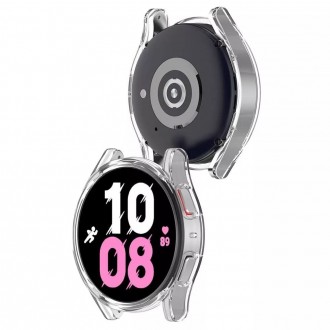 LCD apsauginis stikliukas / dėklas 360 degree cover Samsung Watch 4 44mm skaidrus