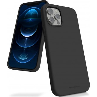 Juodas dėklas "Mercury Silicone Case" telefonui iPhone 15 Plus