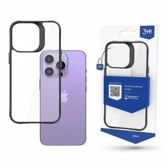 Skaidrus dėklas juodais kraštais "3mk Satin Armor Case+" telefonui iPhone 15 Pro