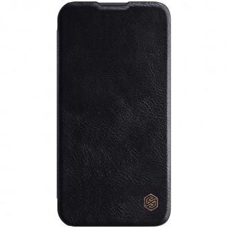 Juodas atverčiamas dėklas "Nillkin Qin Pro Leather" telefonui iPhone 14