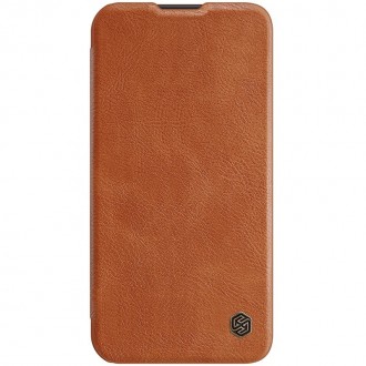 Rudas atverčiamas dėklas "Nillkin Qin Pro Leather" telefonui iPhone 14 Pro Max