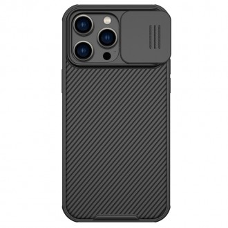 Juodas dėklas su kameros apsauga "Nillkin CamShield Pro" telefonui iPhone 14 Pro