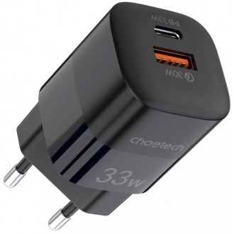 Pakrovėjas-įkroviklis Choetech PD5006 USB-C / USB-A 33W juodas