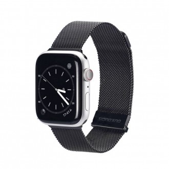 Juoda apyrankė "Dux Ducis Milanese" laikrodžiui Apple Watch 38 / 40 / 41mm 