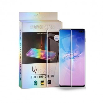 Lenktas skaidrus apsauginis grūdintas stiklas "M1 5D UV Glue" telefonui Samsung Galaxy S22 5G (Uždedamas naudojant UV lempą)