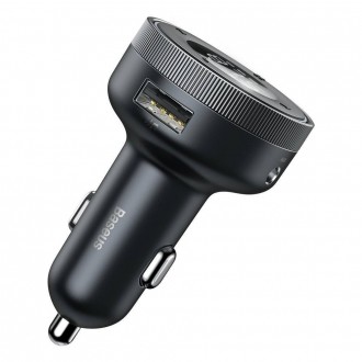 Transmiteris Baseus Enjoy Bluetooth MP3 grotuvas / FM bangų moduliatorius (laisvų rankų įranga,LCD,2xUSB Wireless 5.0+5V / 3.4A įkroviklis) juodas CCLH-01