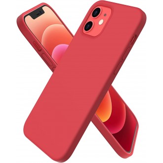 Raudonos spalvos silikoninis dėklas Apple iPhone 12 / 12 Pro telefonui "Liquid Silicone" 1.5mm
