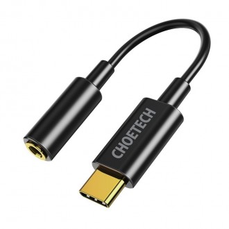 Adapteris Choetech AUX003 USB-C to 3.5mm juodas