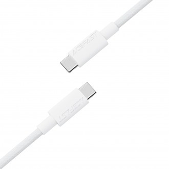 Baltas USB kabelis "Acefast C18-03 60W USB-C to USB-C 1.2m"