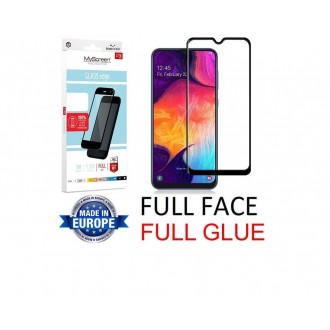 Juodas apsauginis grūdintas stiklas Samsung Galaxy A505 A50 / A507 A50s / A307 A30s / A305 A30 telefonui "MyScreen Lite Edge Full Glue"