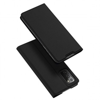 Juodas atverčiamas dėklas Samsung Galaxy Note 20 telefonui "Dux Ducis Skin"