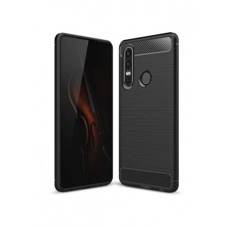 Juodas silikoninis dėklas "Carbon Lux" telefonui Xiaomi Redmi Note 8T