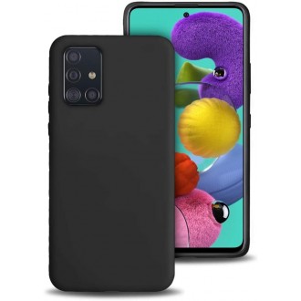 Juodas silikoninis dėklas "Liquid Silicone" 1.5mm telefonui Samsung Galaxy A515 A51