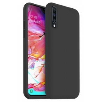 Juodas silikoninis dėklas Samsung Galaxy A705 A70 telefonui "Liquid Silicone" 2.0mm