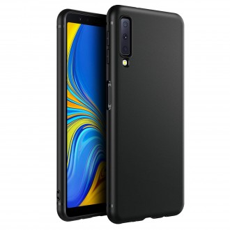 Juodas silikoninis dėklas telefonui Samsung Galaxy A750 A7 2018 