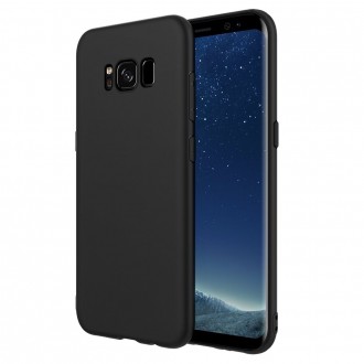 Juodas silikoninis dėklas Samsung Galaxy G950 S8 telefonui "Rubber TPU"