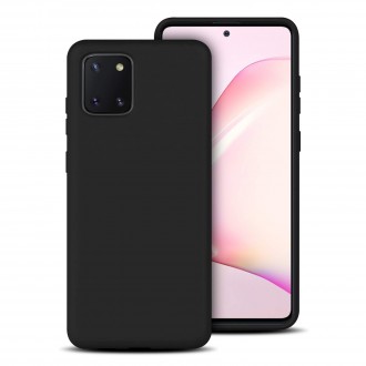 Juodas silikoninis dėklas Samsung Galaxy Note 10 Lite / A81 telefonui "Rubber TPU"