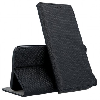 Juodos spalvos atverčiamas dėklas "Smart Magnet" telefonui Samsung Galaxy A505 A50 / A507 A50s / A307 A30s 