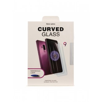 Lenktas skaidrus apsauginis grūdintas stiklas Samsung Galaxy G950 S8 Plus telefonui "Nano Optics 5D UV Glue"