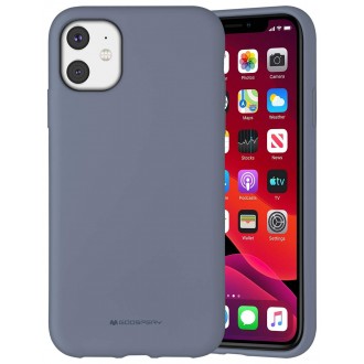 Pilkos levandos spalvos dėklas Mercury ''Silicone Case" telefonui Apple iPhone 11 