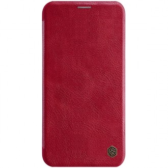 Odinis raudonas atverčiamas dėklas "Nillkin Qin" telefonui Apple iPhone 11 Pro