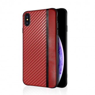 Raudonas silikoninis dėklas Samsung Galaxy G970 S10e telefonui "Mulsae Carbon"
