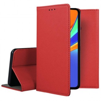 Raudonos spalvos atverčiamas dėklas Xiaomi Redmi 9C telefonui "Smart Magnet"