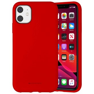 Raudonos spalvos dėklas Mercury "Silicone Case" telefonui Apple iPhone 11 