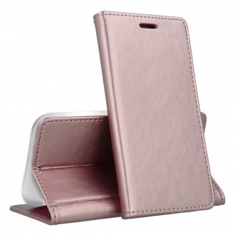Rožinis-auksinis atverčiamas dėklas "Magnetic book" telefonui Samsung A32 4G