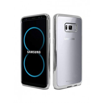 Sidabrinės spalvos silikoninis dėklas Samsung Galaxy S8 telefonui Mercury Goospery "Ring 2"