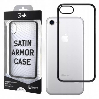 Skaidrus, juodais kraštais, kompanijos 3MK dėklas ''Satin Armor'' telefonui Samsung S21 Plus