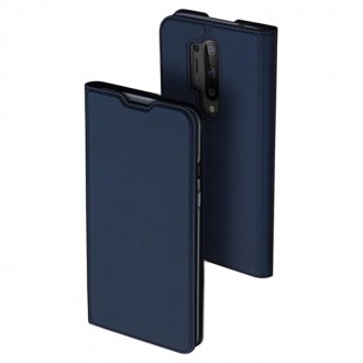 Tamsiai mėlynas spalvos atverčiamas dėklas Oneplus 8 Pro telefonui "Dux Ducis Skin"